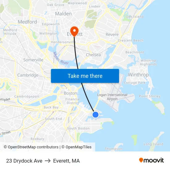 23 Drydock Ave to Everett, MA map