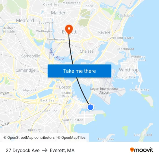 27 Drydock Ave to Everett, MA map