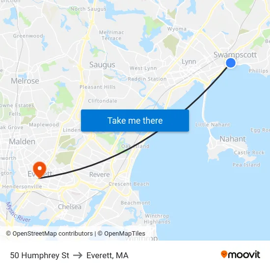 50 Humphrey St to Everett, MA map