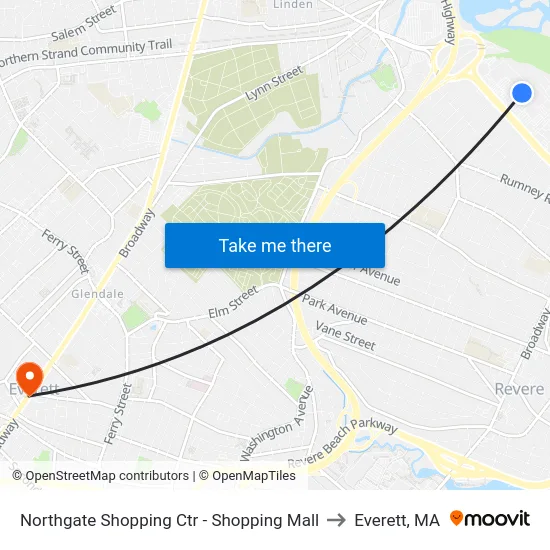 Northgate Shopping Ctr - Shopping Mall to Everett, MA map