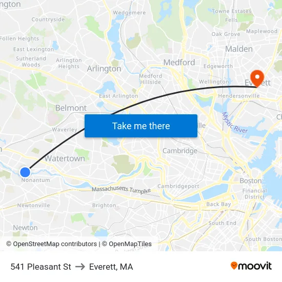 541 Pleasant St to Everett, MA map