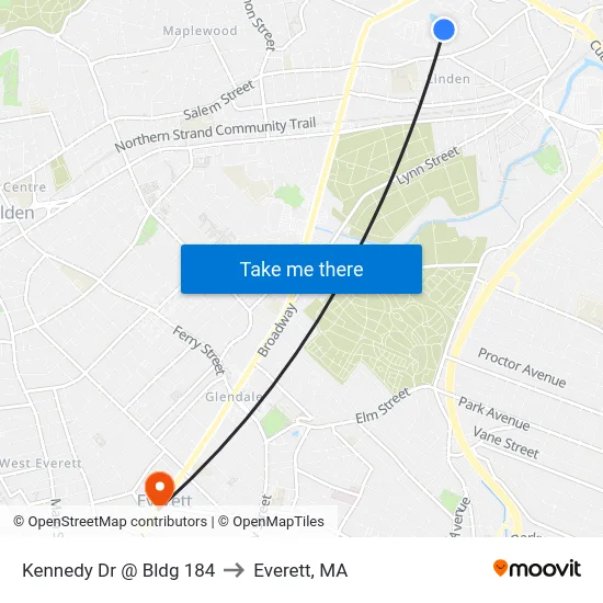 Kennedy Dr @ Bldg 184 to Everett, MA map