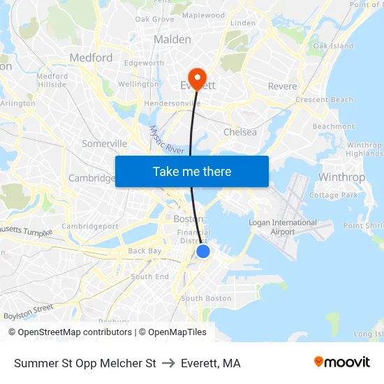 Summer St Opp Melcher St to Everett, MA map