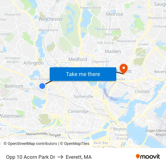 Opp 10 Acorn Park Dr to Everett, MA map