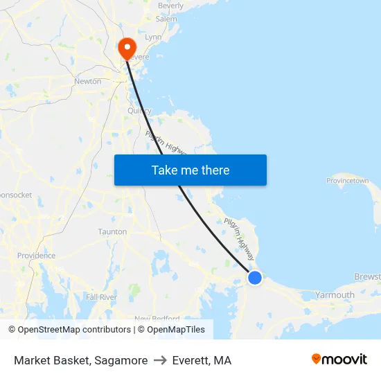 Market Basket, Sagamore to Everett, MA map