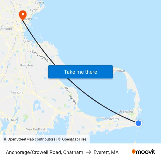 Anchorage/Crowell Road, Chatham to Everett, MA map