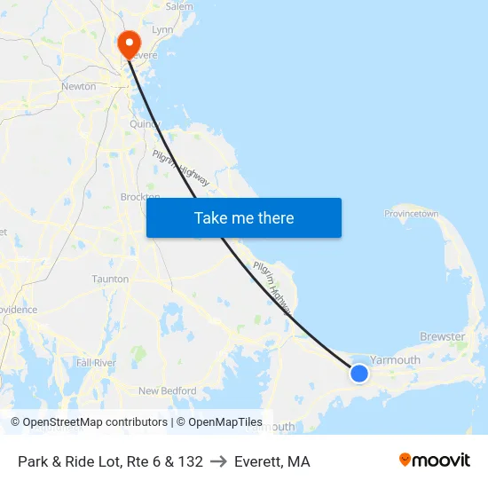 Park & Ride Lot, Rte 6 & 132 to Everett, MA map