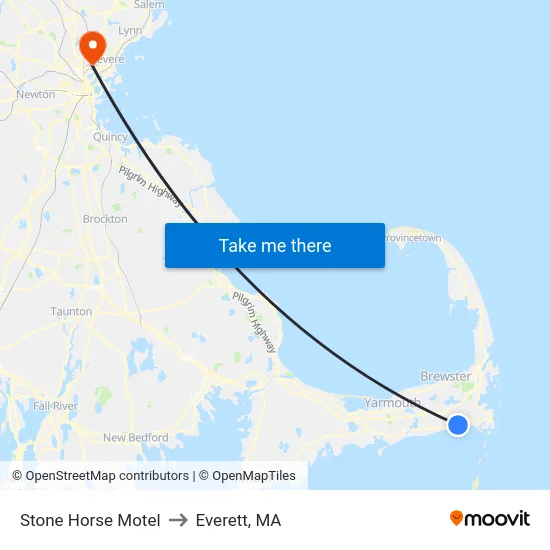 Stone Horse Motel to Everett, MA map