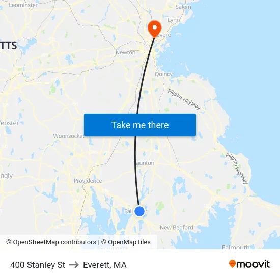 400 Stanley St to Everett, MA map