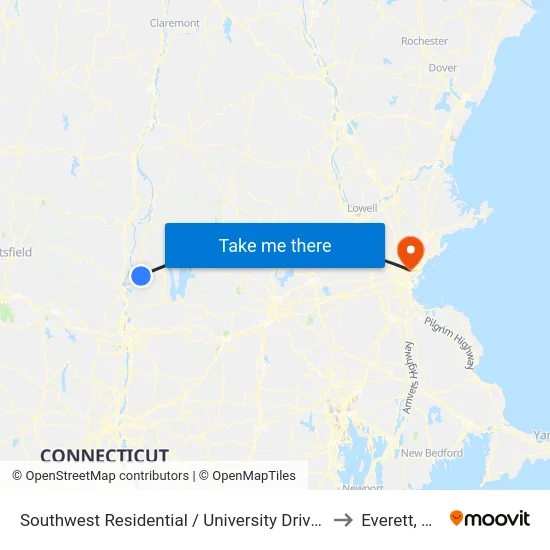 Southwest Residential  / University Drive (S) to Everett, MA map