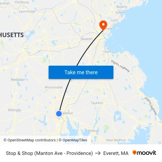 Stop & Shop (Manton Ave - Providence) to Everett, MA map