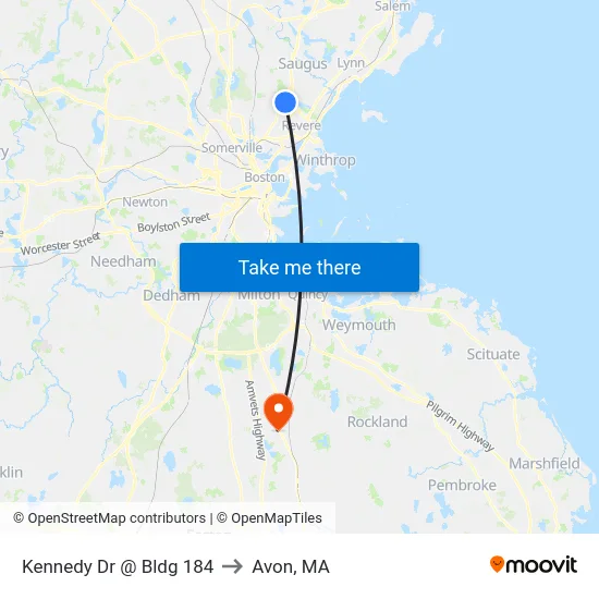 Kennedy Dr @ Bldg 184 to Avon, MA map