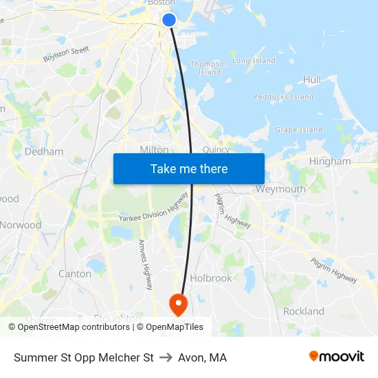 Summer St Opp Melcher St to Avon, MA map