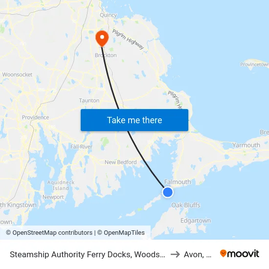 Steamship Authority Ferry Docks, Woods Hole to Avon, MA map