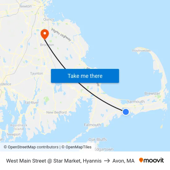 West Main Street @ Star Market, Hyannis to Avon, MA map