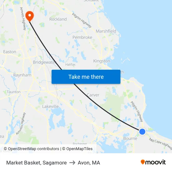 Market Basket, Sagamore to Avon, MA map