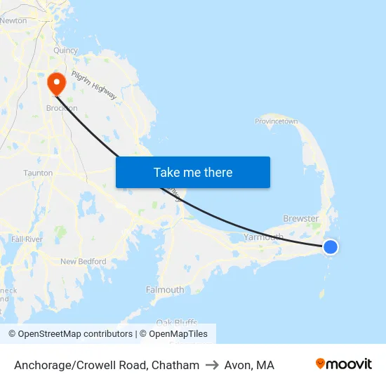 Anchorage/Crowell Road, Chatham to Avon, MA map