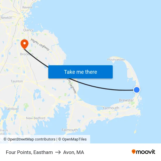 Four Points, Eastham to Avon, MA map