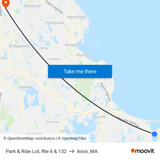 Park & Ride Lot, Rte 6 & 132 to Avon, MA map