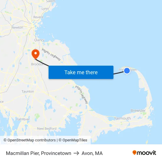 Macmillan Pier, Provincetown to Avon, MA map
