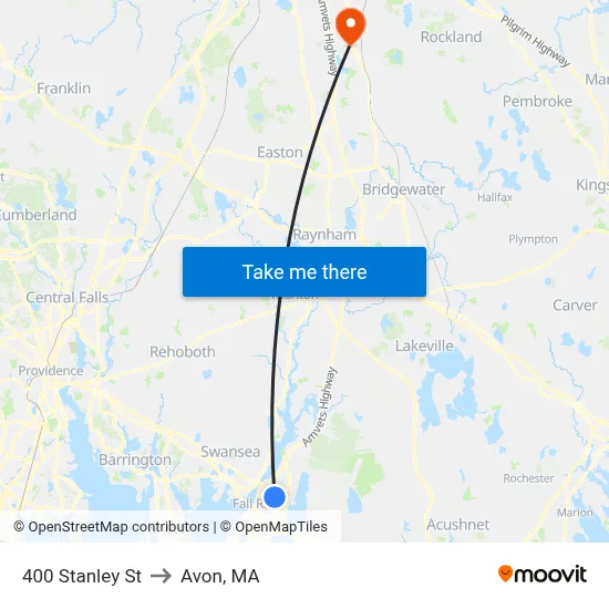 400 Stanley St to Avon, MA map
