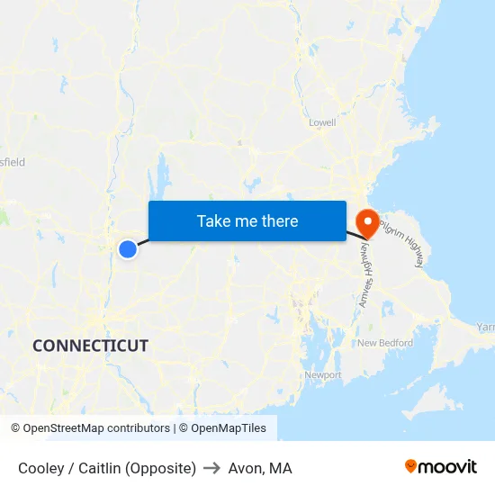 Cooley / Caitlin (Opposite) to Avon, MA map