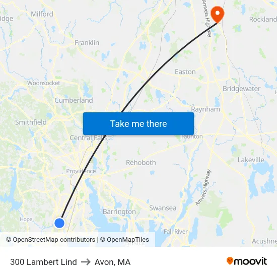 300 Lambert Lind to Avon, MA map