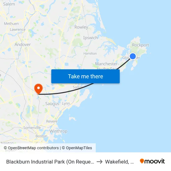 Blackburn Industrial Park (On Request) to Wakefield, MA map
