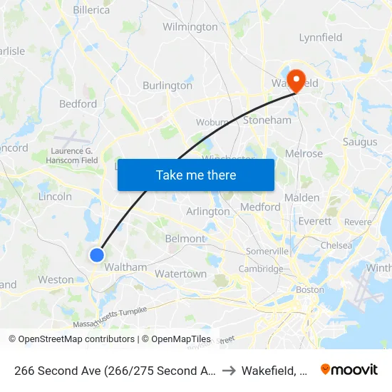 266 Second Ave (266/275 Second Ave) to Wakefield, MA map