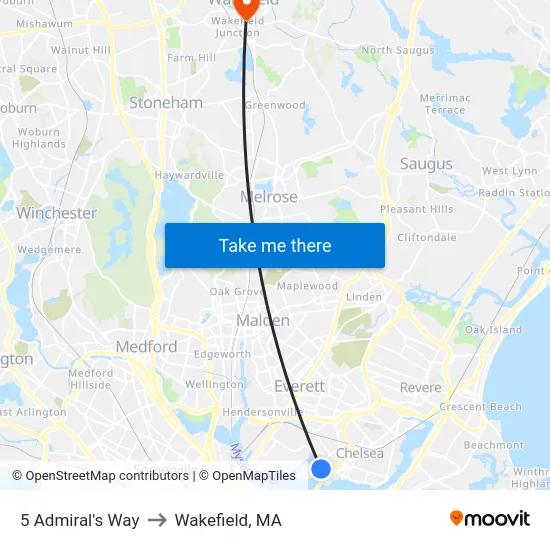5 Admiral's Way to Wakefield, MA map