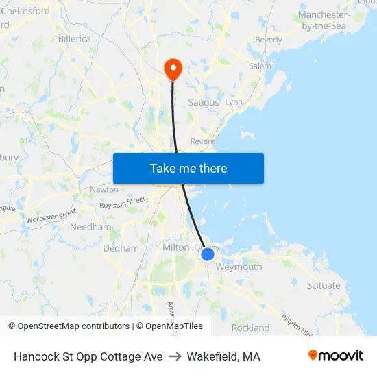 Hancock St Opp Cottage Ave to Wakefield, MA map