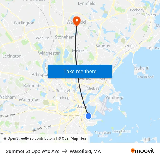 Summer St Opp Wtc Ave to Wakefield, MA map