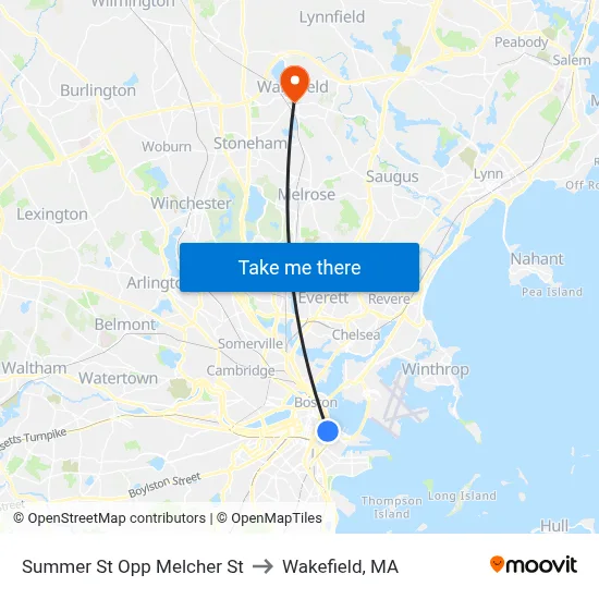 Summer St Opp Melcher St to Wakefield, MA map