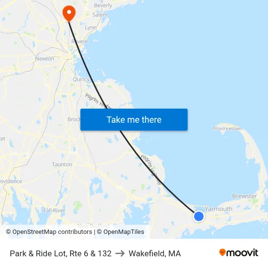 Park & Ride Lot, Rte 6 & 132 to Wakefield, MA map