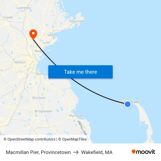 Macmillan Pier, Provincetown to Wakefield, MA map