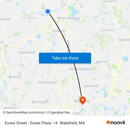 Essex Street - Essex Plaza to Wakefield, MA map