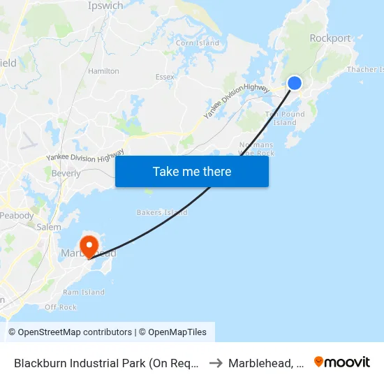Blackburn Industrial Park (On Request) to Marblehead, MA map