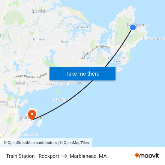 Train Station - Rockport to Marblehead, MA map