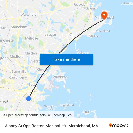 Albany St Opp Boston Medical to Marblehead, MA map