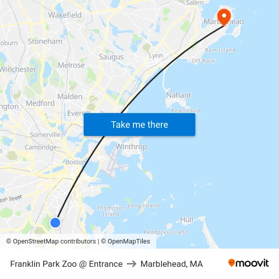 Franklin Park Zoo @ Entrance to Marblehead, MA map