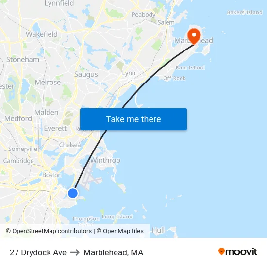 27 Drydock Ave to Marblehead, MA map