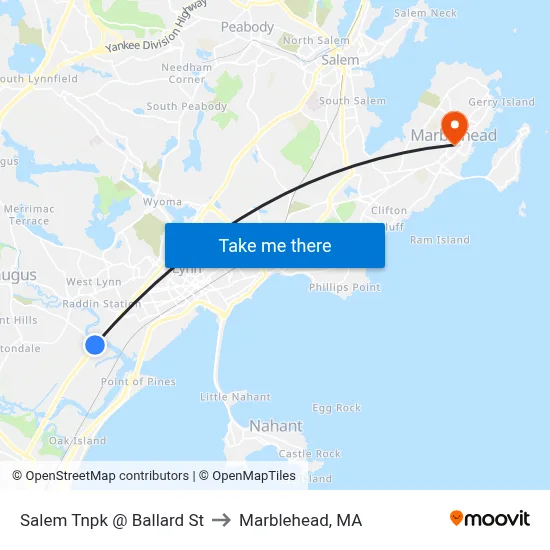 Salem Tnpk @ Ballard St to Marblehead, MA map