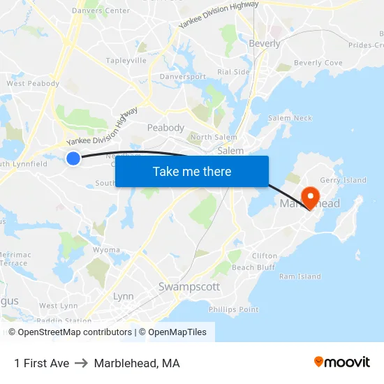 1 First Ave to Marblehead, MA map