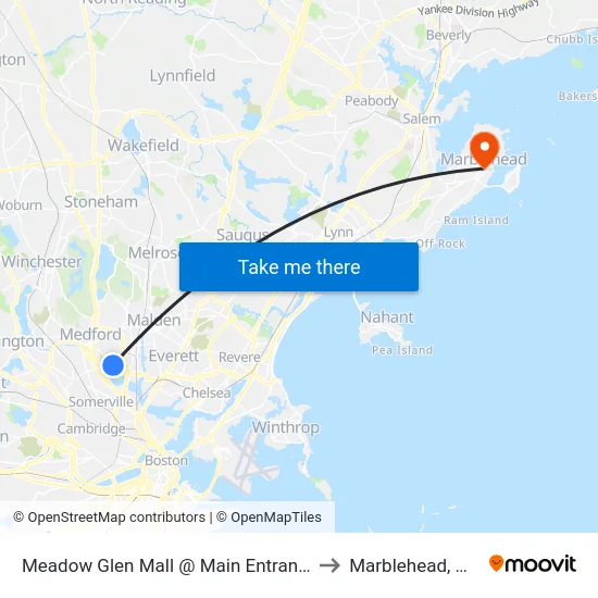 Meadow Glen Mall @ Main Entrance to Marblehead, MA map