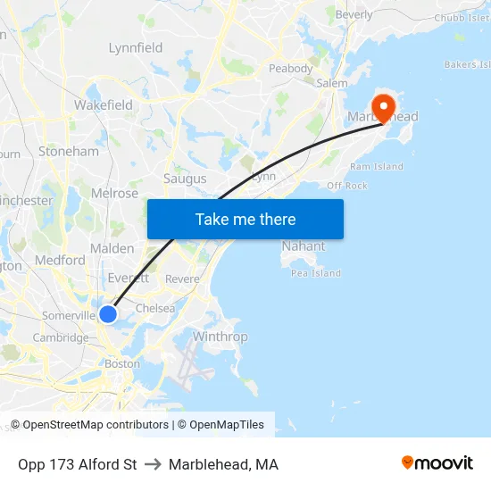 Opp 173 Alford St to Marblehead, MA map