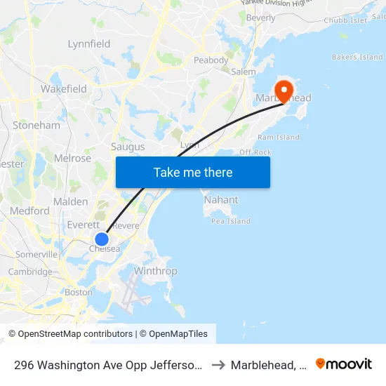 296 Washington Ave Opp Jefferson Ave to Marblehead, MA map