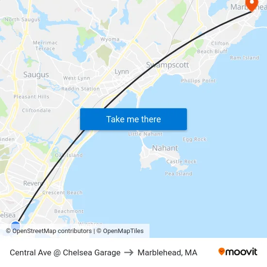 Central Ave @ Chelsea Garage to Marblehead, MA map