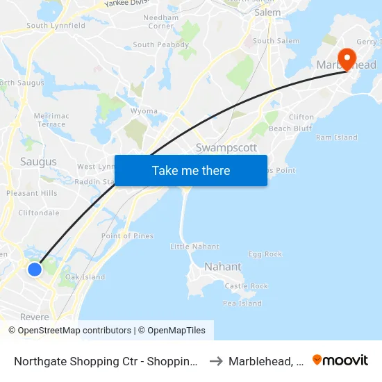 Northgate Shopping Ctr - Shopping Mall to Marblehead, MA map