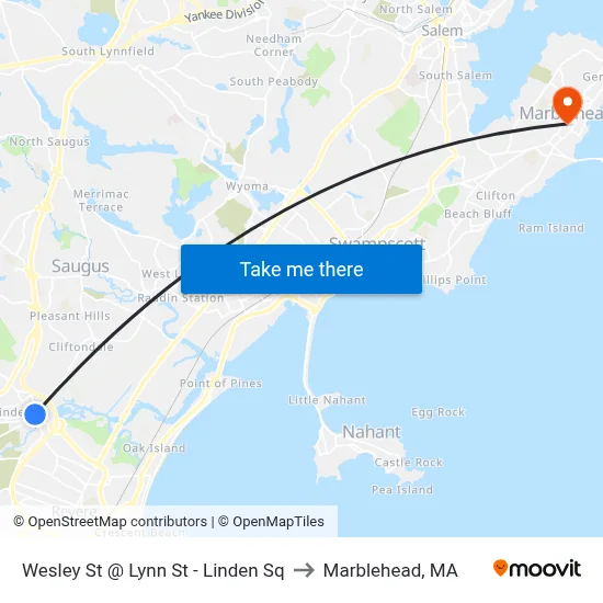 Wesley St @ Lynn St - Linden Sq to Marblehead, MA map
