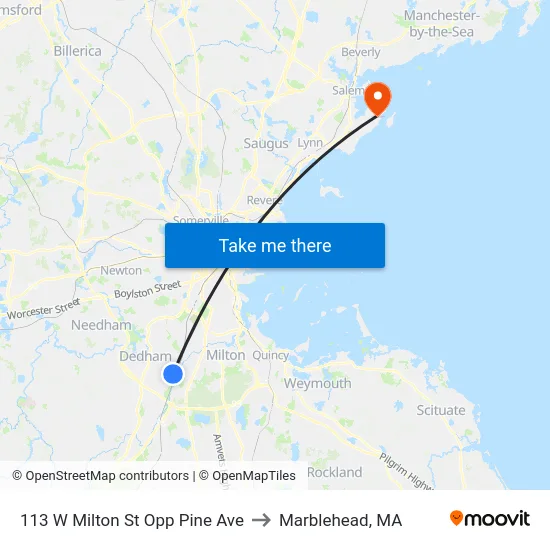 113 W Milton St Opp Pine Ave to Marblehead, MA map